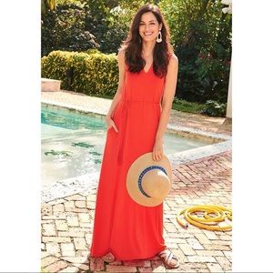 Matilda Jane maxi dress Never Worn. Orange, tie waist. Size Medium